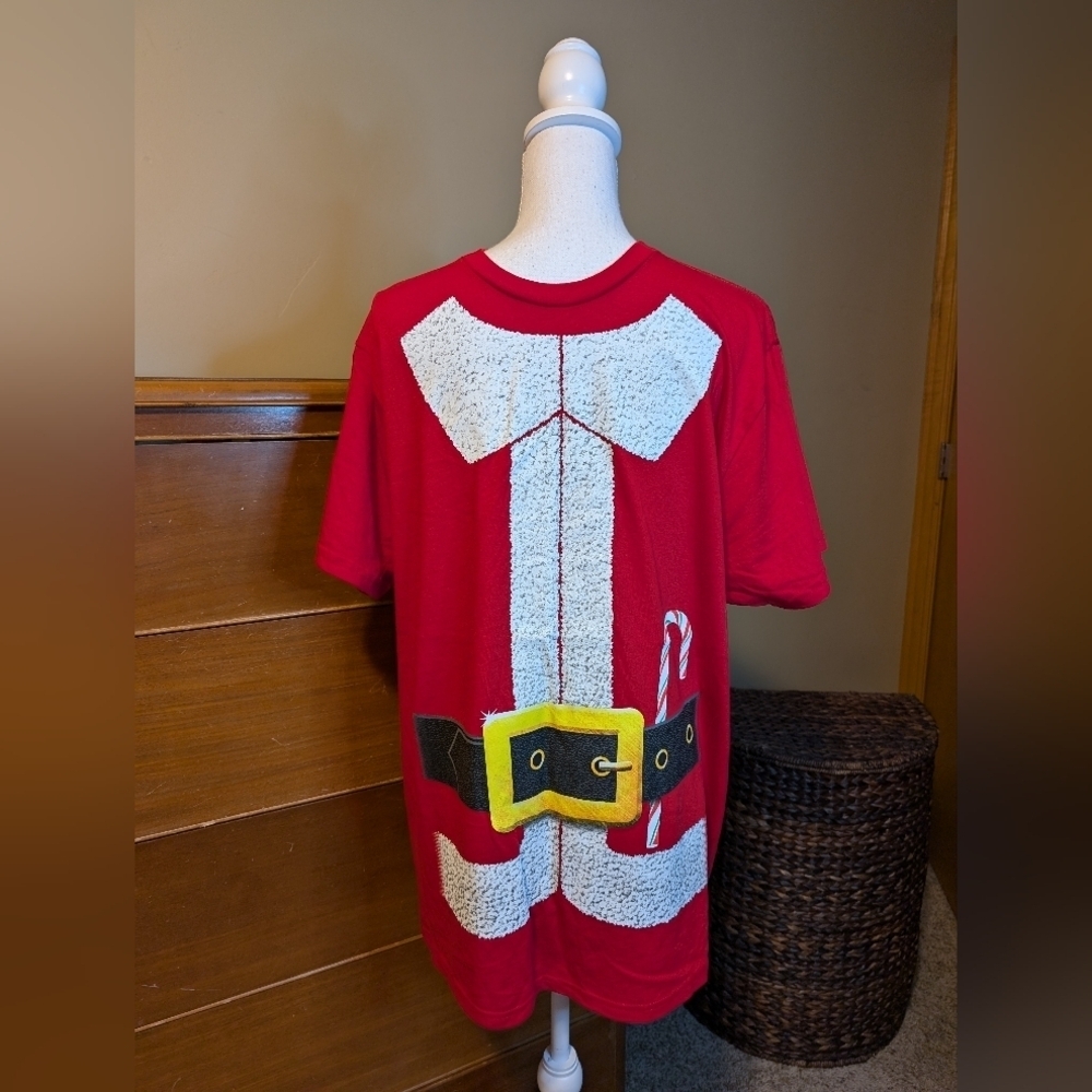 Santa Claus Short Sleeve Christmas T Shirt Santa Suit Shirt Size XL - Picture 3 of 8